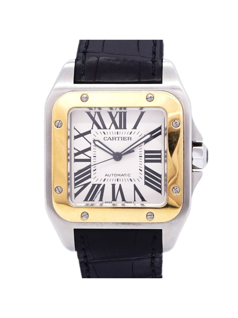 Cartier Santos 100 LM Silver Dial Watch